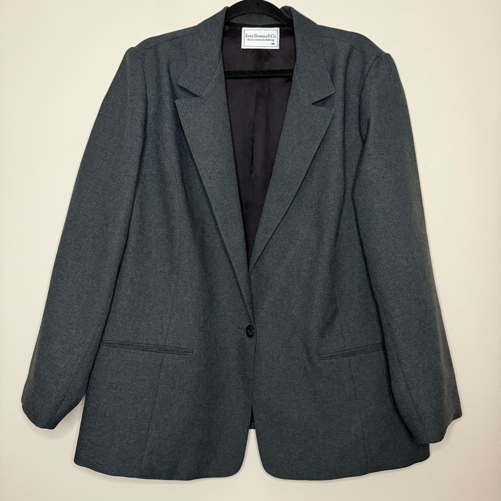 VTG LEVI’S 80s 90s Grey Oversized Office Single Button Sports Jacket Blazer